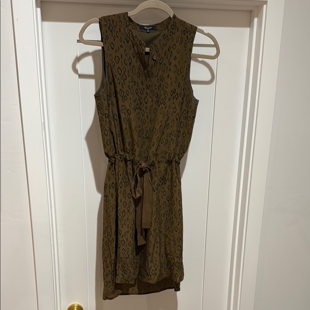 Madewell Green Sheath Mini Dress Sleeveless